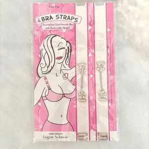 NWT Fashion Enhancers One Pair Of Clear Jeweled Removable Bra Straps OS